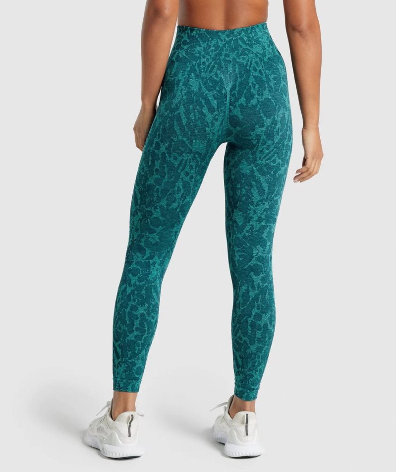 Women's Gymshark Adapt Animal Seamless Leggings Turquoise | NZ 9NJUGH